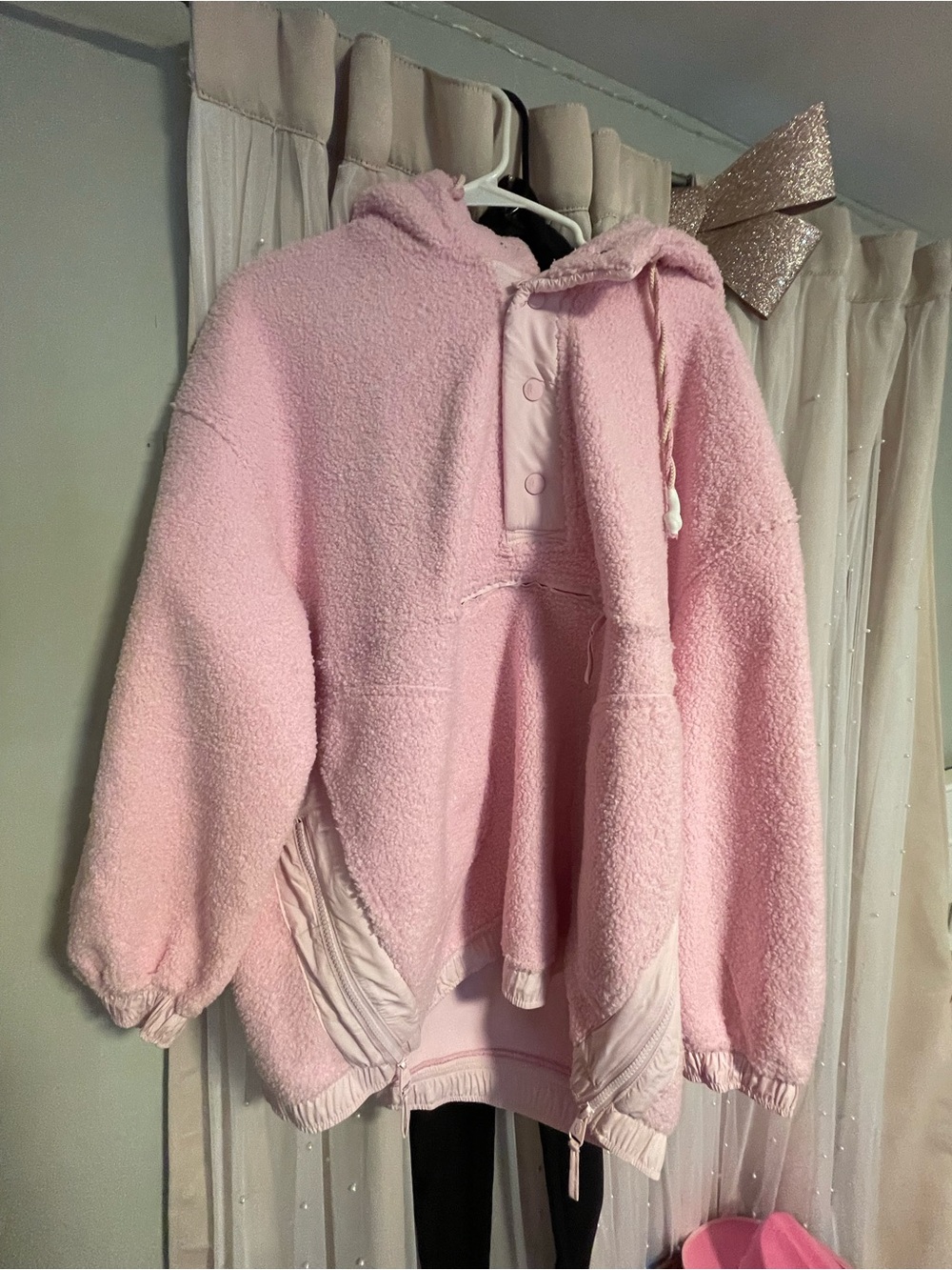 FP Movement by Free People Plush Pink Sherpa Hoodie Jacket
